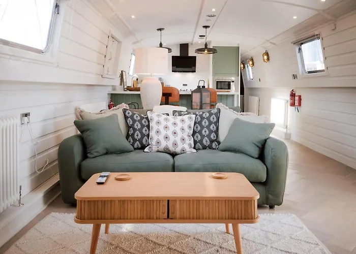 Luxury Wide Beam Canal Boat In The Liverpool Docks