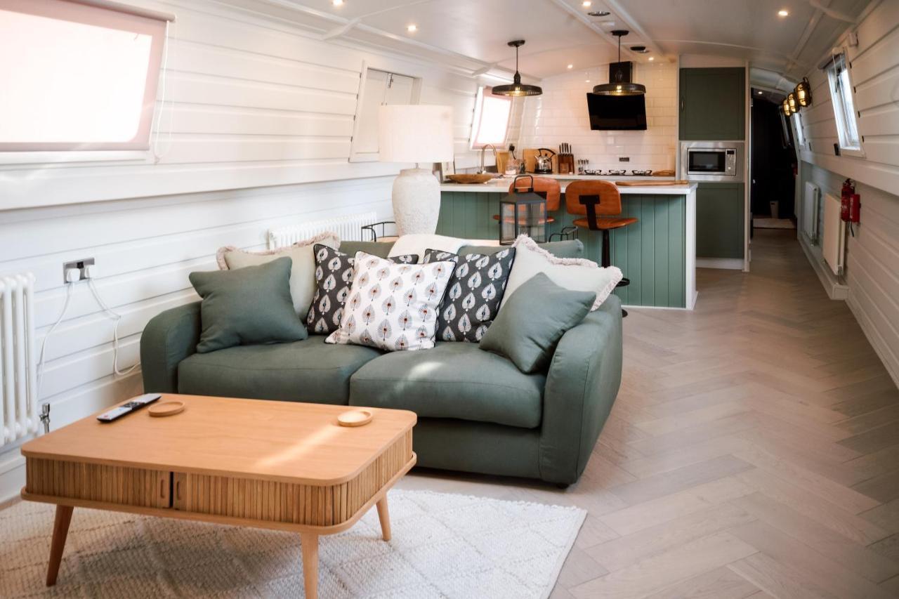 Luxury Wide Beam Canal Boat In The Docks Botel